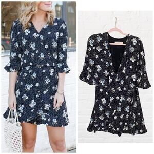 Ann Taylor LOFT floral wrap romper dress